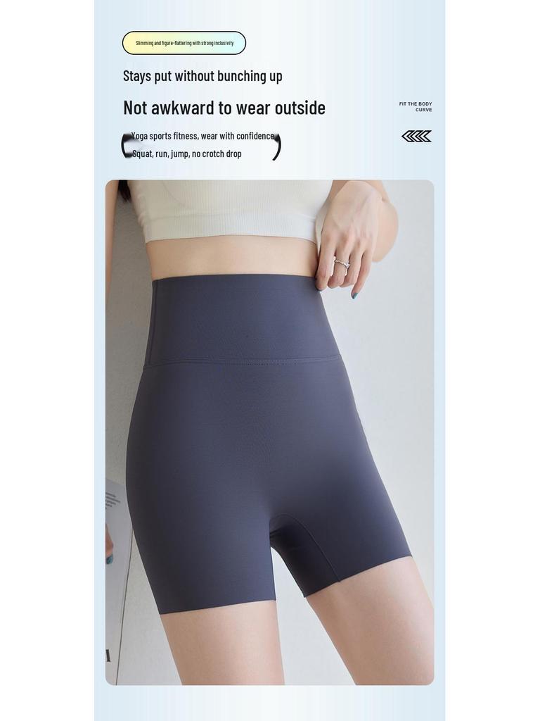 Shark Women's Anti-Exposure Tummy Control Slimming Yoga Leggings - Hip Lift, Summer Thin Safety Cycling Shorts