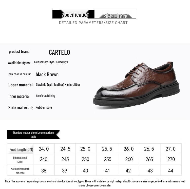 CARTELO Men's Business Dress Leather Shoes
