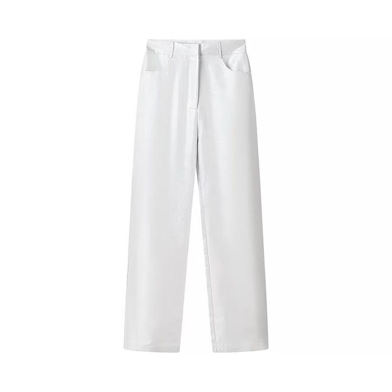 Kaslead New Arrival Women's Fashion Style Fashion Minimalist All-Matching Light Color Straight-leg Casual Pants