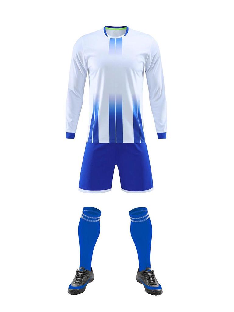 Speed Long Sleeve Football Uniform Set for Men, Women, and Children with Printed Numbers - Ideal for Training Camps and Team Matches.