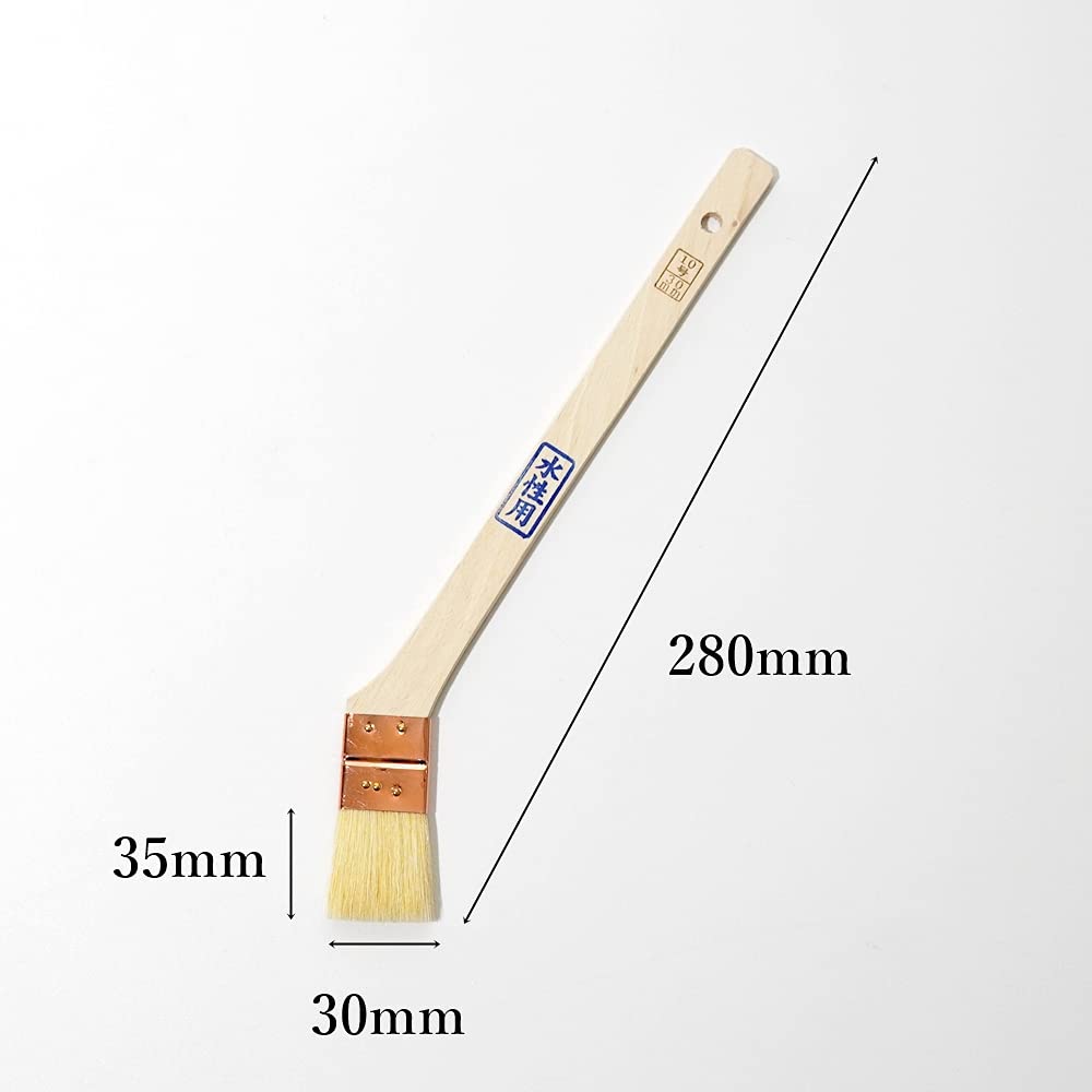 Hakeichi Joint White Goat Hair Set of 10 Brush, Water-Based, Nylon, Blend, 30mm, Diagonal,