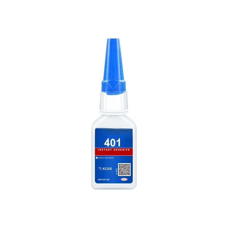 Brand-new upgraded 401 super cyanoacrylate glue, instant drying in 5 seconds, waterproof, stable and versatile bonding tool.