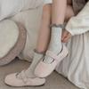 Women's Spring and Autumn Solid Color Versatile Knit Lace Mid Tube Stack Socks