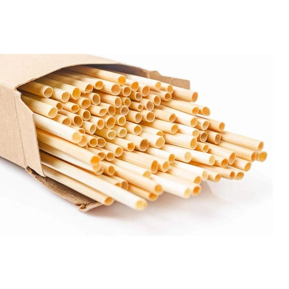 100Pcs Eco-Friendly Wheat Drinking Straws 20cm Degradable Straws Environmentally Straws  Drinkware