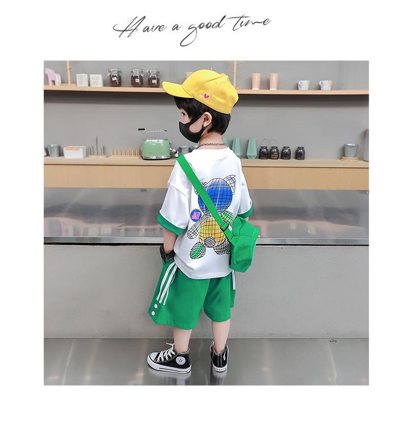 Boys' Summer Cartoon Short-Sleeve Fashion Set 2025 - Trendy Small & Medium Sizes