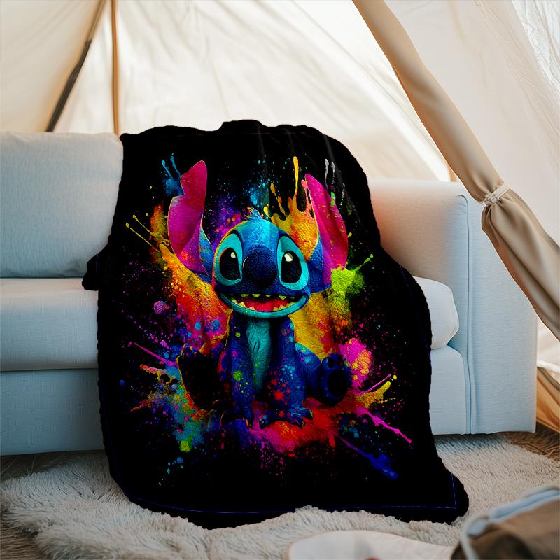 1PC Cartoon Aloha Alien 626 Printed Soft Flannel Blanket Throw for Adult Bedroom Living Room Sofa Camping Travel Fan Gifts Christmas Gifts
