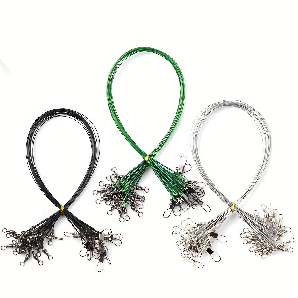 20pcs 15/20/30cm Stainless Steel Wire Leader Fishing Leash With Swivel Anti-bite Line Leadcore For Lure Accessories Pike