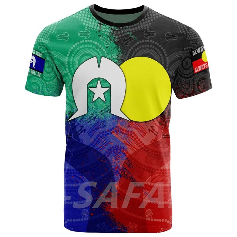 Australia Aboriginal Lizard Sunshine Pattern 3d Print Tshirts Street Casual O Neck T-Shirt Men Women Harajuku Short Sleeve Tops