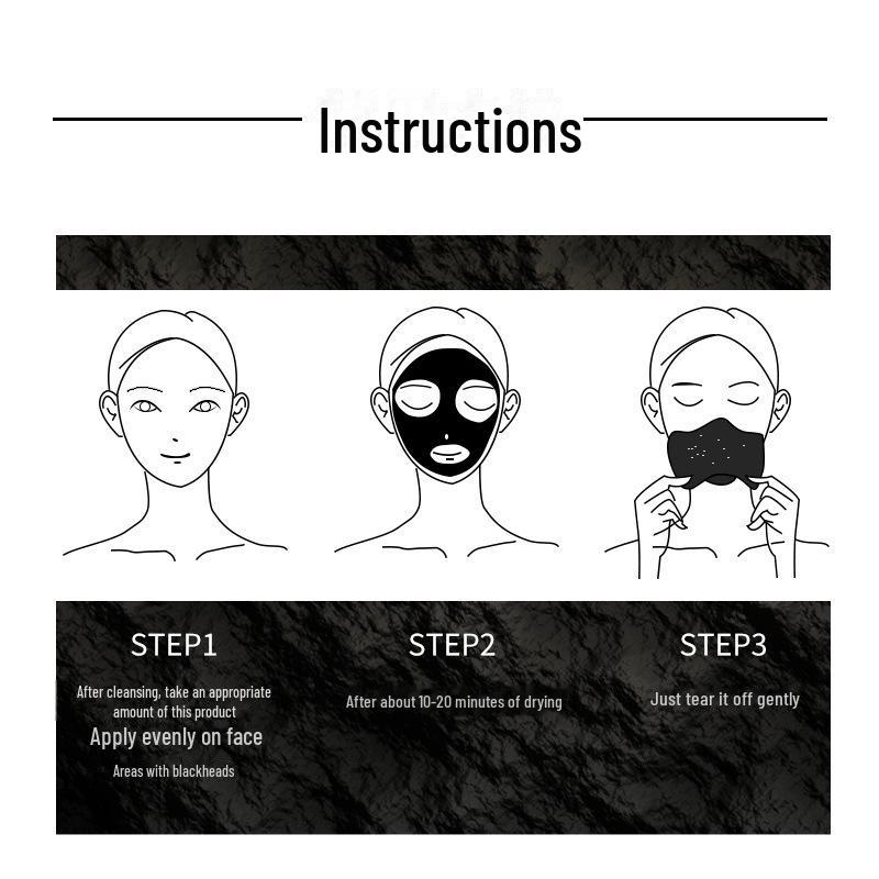 Czarna maseczka oczyszczająca z węglem bambusowym do usuwania zaskórników dla mężczyzn i kobiet - Oczyszcza pory, nawilża i odżywia skórę.