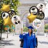 12Pcs Graduation Foil Balloon Set, Congrats Grad 18-Inch Round Mylar Balloons & Star Foil Balloons, Aesthetic Class of 2026 Deco