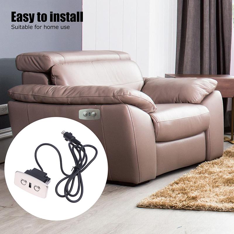 מתג בקר משענת נדנדה למסאז' שקע USB לטעינה 5 פינים ישרים החלפת שלט למשענת נדנדה חשמלית לספה