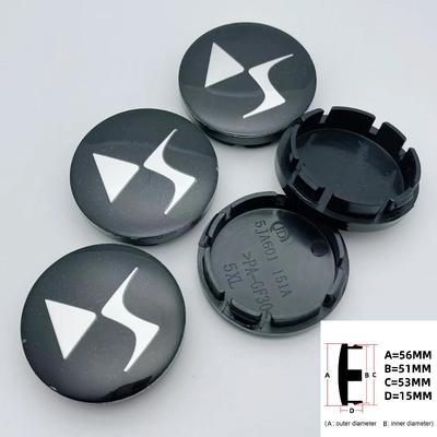 4pcs 56MM 51MM Car Wheel Center Caps With DS Logo Emblem Badge Wheel Rim Hubcap Hub Centre Dust Cover Replace Car Accessories