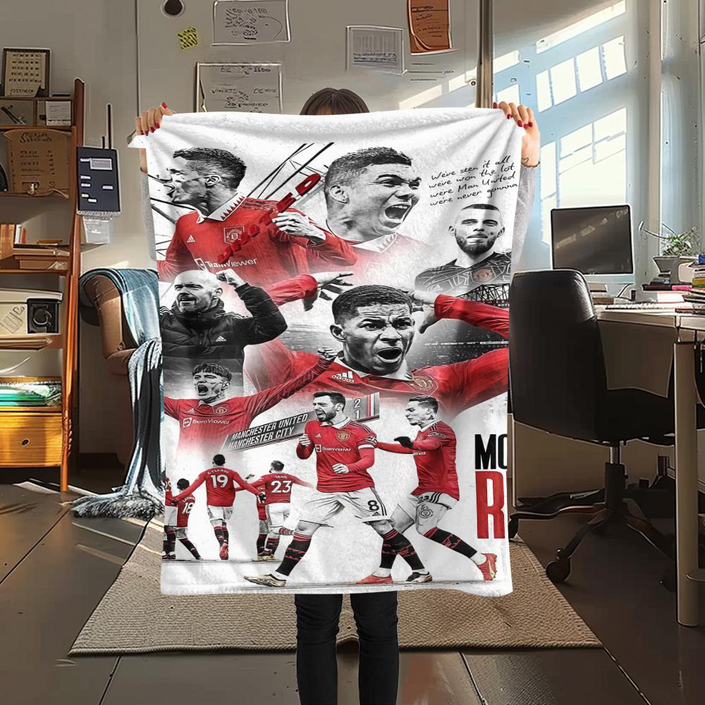 

ManUtd Print FlAannel Blanket, High quality Comfortable for All Seasons, Home Decor, Warmth and Comfort 80cm x 120cm