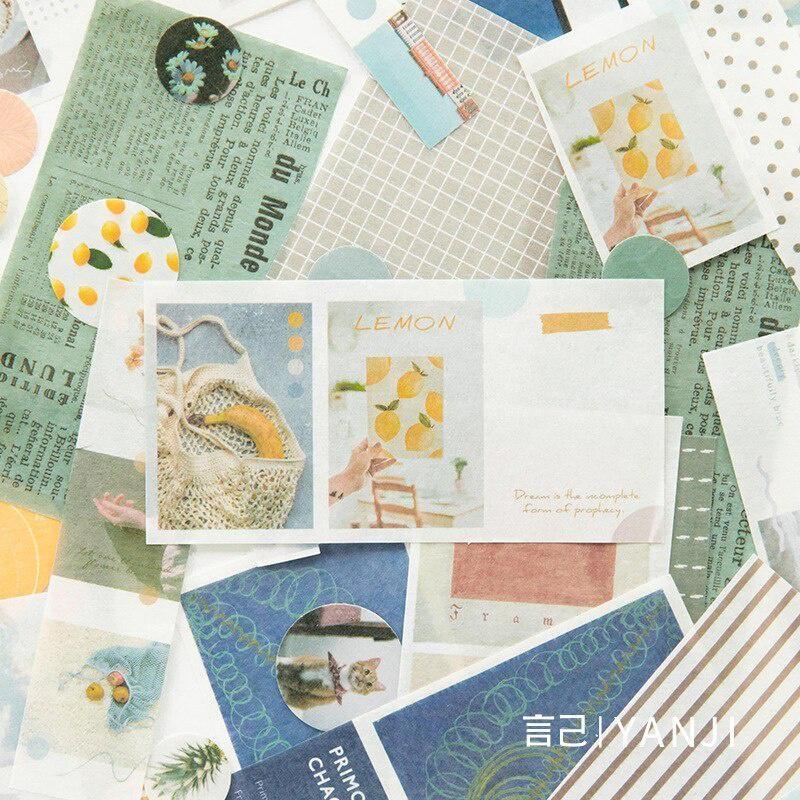 4 Designs 40Pcs/lot Vintage Sights Simple Stripe Pocket Tape Deco Stickers Scrapbooking Bullet Journal Deco Stickers
