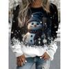 Christmas Snowman 3D Printed Sweatshirt Women's Fashion Casual Street Style Crew Neck Hoodie Y2k Pullover Harajuku Style Top Wom