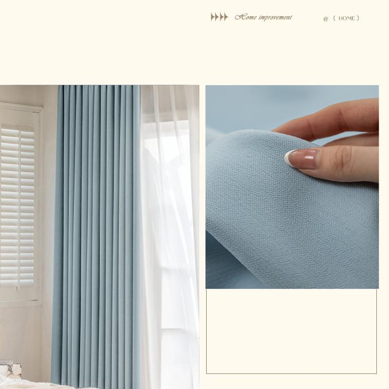 Custom Size French Chenille Cream White Velvet Curtain Modern Simple Blackout Curtains for Living Dining room Bedroom Tulle