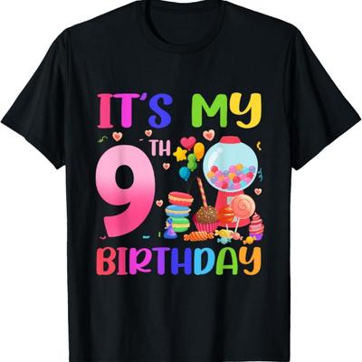 It's My 9th Birthday Girl Candy Candyland 9 Year Old T-Shirt