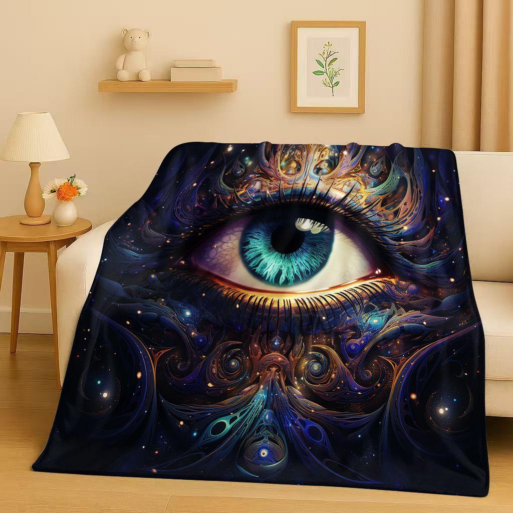 Freemasonry All Seeing Eye Symbol Evil Eye Art Flannel Blanket,Ultra Soft Warm Plush Throw for Home Bedroom Bed Sofa Cover Kids