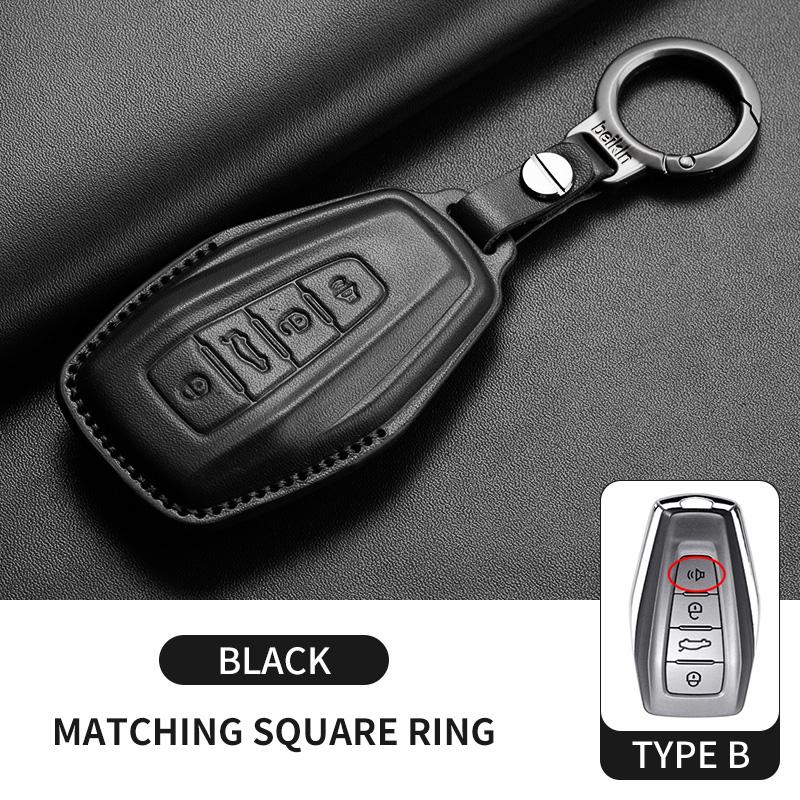 

Leather Car Remote Key Case Cover For Geely Emgrand X7 Ex7 Coolray Auto Key Shell Fob Protection Keychain Accessories