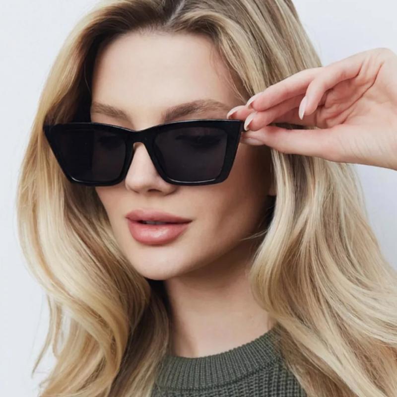 Protective Glasses 3pcs Fashion Women Cat Eye Sunglasses Simple Style Sun Glasses Female Black Lens Design UV400 Driving Eyewear