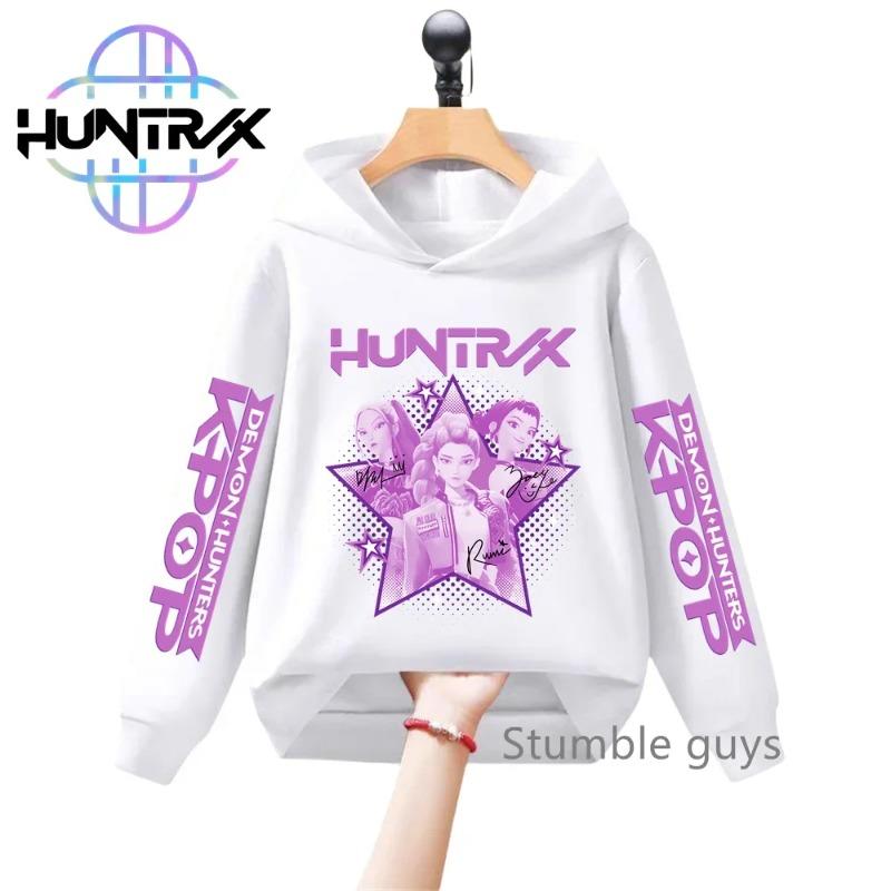 Kids Anime KPop Demon Hunters Hoodie Autumn Long Sleeve Sweatshirt Sportswear Cartoon Hoodies