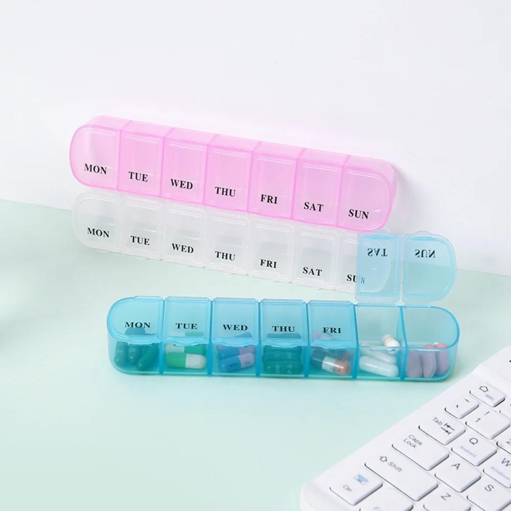 New Premuim Hot Mini Portable Travel 7 Days 7 Grids Pill Box Cases Container Organizer Storage for Vitamin Medicine Fish Oils
