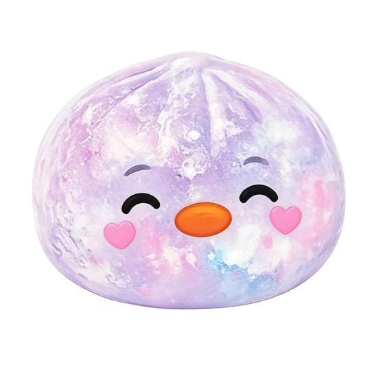 Cartoon Dumpling Squeeze Toy with Glitter Stress Relief Dough Stress фиолетовый