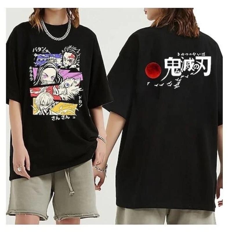 

Demon Slayer Kamado Tanjirou Anime Unisexga TShirt Shirt Kostme Polyester unisex Summer Unisexs and Womens Tshirt Top S