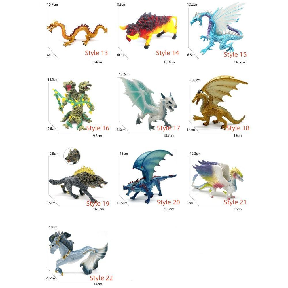 Western Beast Myth Dragon Figures Ice Flying Dragon Dragon Animal Model  Children Gift
