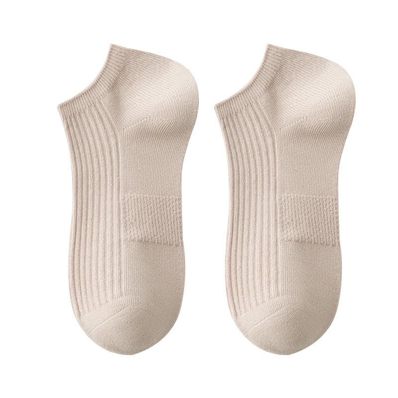 Women's Summer Thin Solid Color Versatile Anti Pilling and Anti Odor Boat Socks