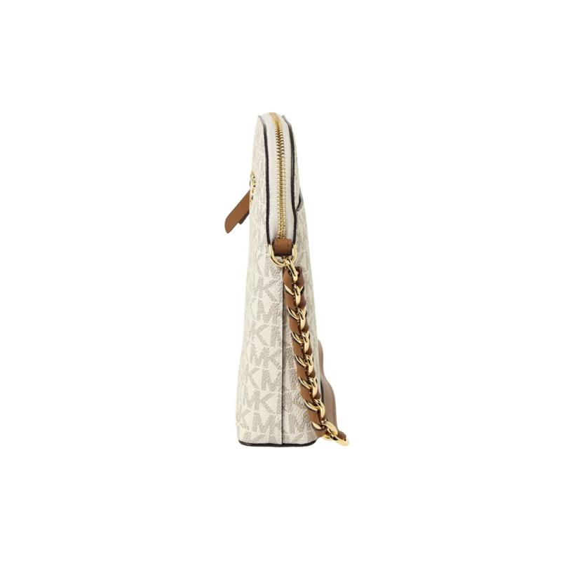 Michael Kors Bokstavslogotyp Konstläder Axelväska Crossbody Dam Vanilj