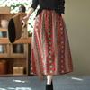 Half Skirt Women Summer Cotton Casual Versatile Elastic Skirt Loose Comfortable Plaid Skirt