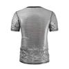 Sequined T-Shirt for Men Sparkling Dot Jazz Modern Dance T-Shirt Round Neck Short Sleeve Performance Tops 1970s Disco Tops Night