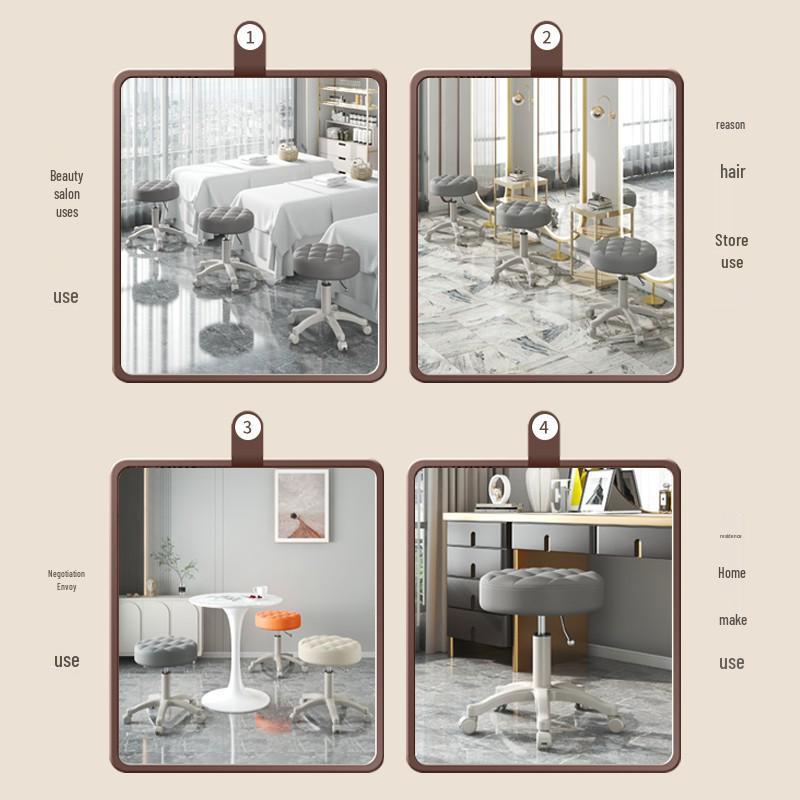 Height-Adjustable Rotating Salon Chair for Beauty, Barber, or Nail Art