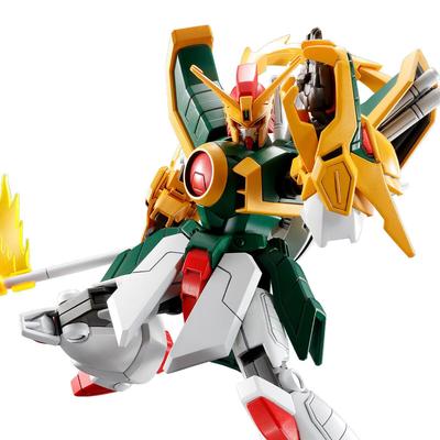 Plastikový model HG Dragon Gundam v měřítku 1/144, barevně kódovaný.