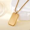 Glossy Military Brand Pendant European and American Men's Tag Necklace Accessories Long Chain