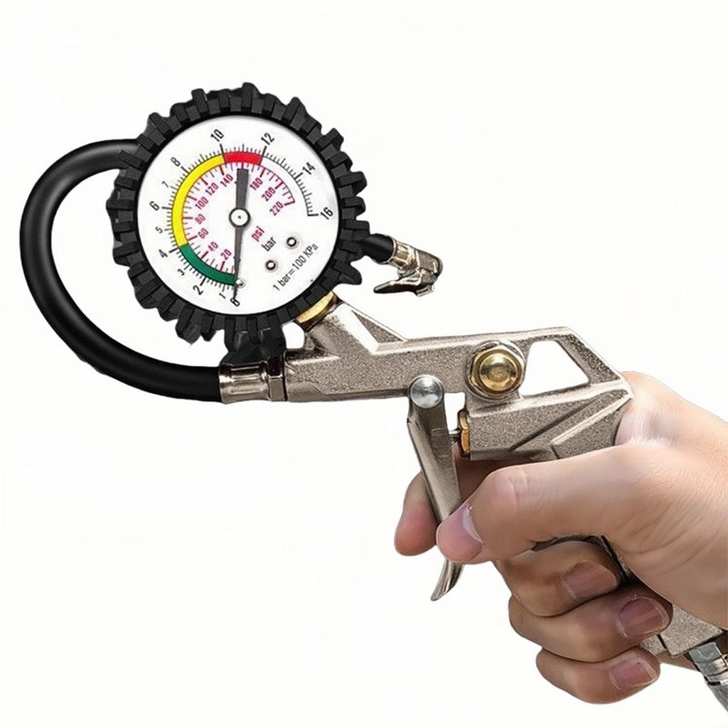 220PSI Car Motorcycle Multifunctional Tire Air Pressure Monitoring Gauge Tester Air Compressor Dial Meter Inflator Pump Tools