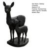 DYS Mom And Child Deer Statue, 3D Printed Deers Ornament, Modern Black Figurine, Tabletop Decoration for Home Office Living Room