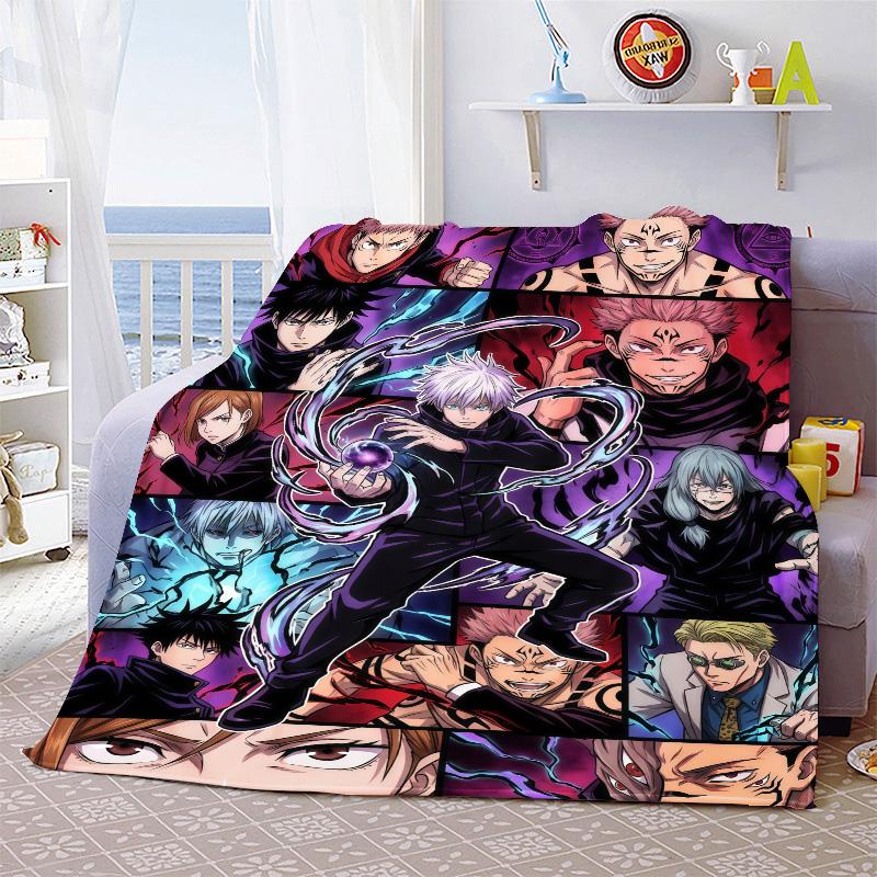 Jujutsu Kaisen Manta Suave y Cálida de Franela Manta Acogedora y Ligera para Sofá Cama Decoración del Hogar -QJY
