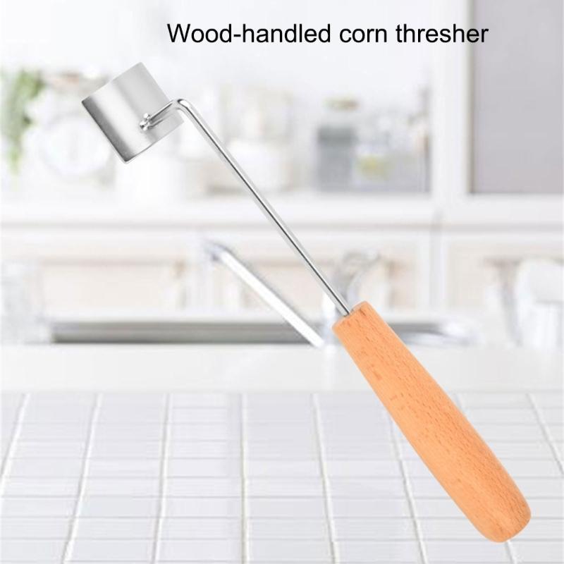 Quick Corn Kernel Remover With Stable Wooden Grip And Rustproof Nonrust Steel Design Corn Peelers Device