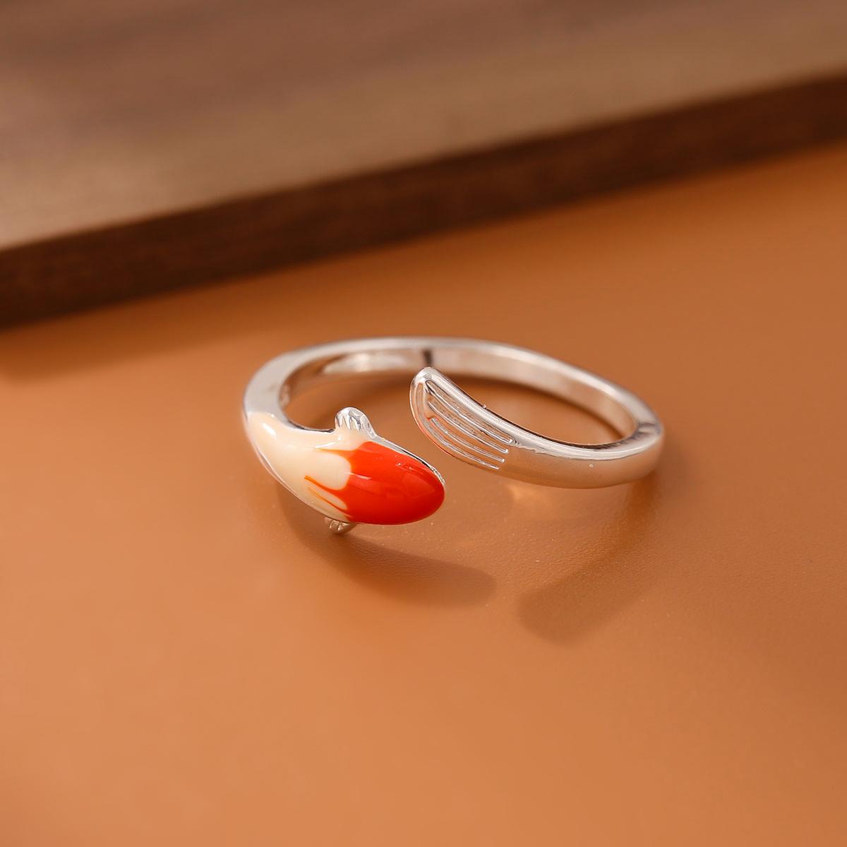

Classical Art Auspicious Gradient Fortune Koi 925 Sterling Silver Jewelry Personality Carp Fish Animal Opening Rings R213