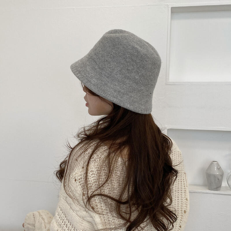 Knitted Bucket Hat for Women All Seasons gray
