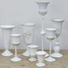 European White Iron Art Vase Florist Tall Cup Shape Flower Vase Arrangement Ornament Hotel Banquet Party Desktop Decoration