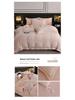 G5Z2025 Autumn/Winter Milk Velvet 4-Piece Solid Color Luxury Carved Bedding Set with Fitted Sheet.