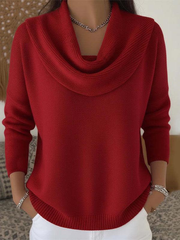 2025 Autumn & Winter Women's Solid Color Long Sleeve Sweater