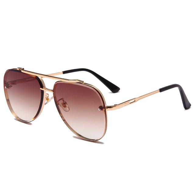 

2025 Fashion Square Luxury Design Sunglasses Men Women Flight Seven Rock Mach Six Style Gradient Pilot Sunglasses Oculos De Sol As Picture