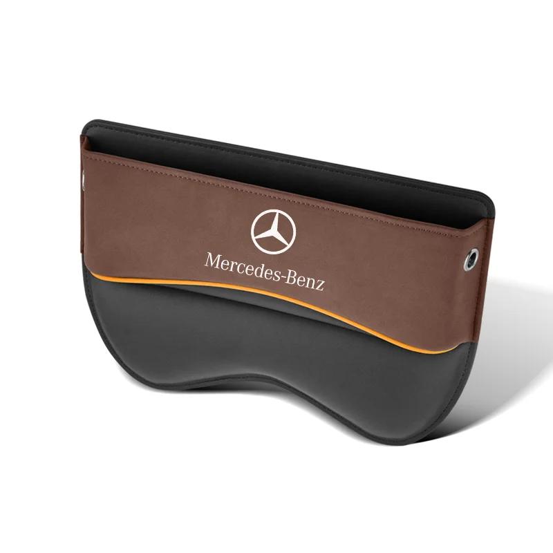 Scatola portaoggetti per fessura sedile auto Portabicchieri in pelle Accessori Per Mercedes-Benz AMG Classe A B C E S V R A45 C43 CLA GLA GLB GLC SLK SL