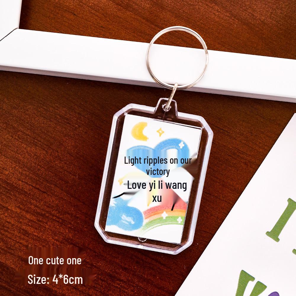 Colorful Acrylic Text Keychain: DIY Bag Decoration Pendant Fun Gift