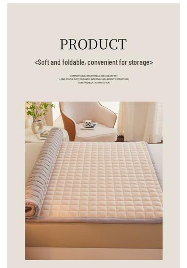 Soft Padded Winter Coral Fleece Mattress Pad with Plush Velvet Quilted Cover