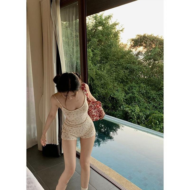 

Летний пикантный цветочный комбинезон-халтер - Сексуальный ромпер со шнуровкой и открытой спиной Extra Large